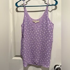 LOFT Lavender Printed Camisole Small Sleeveless Tank Top